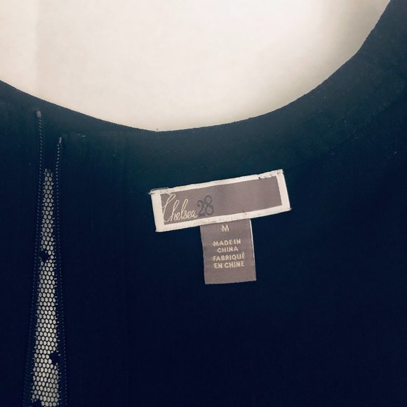 Black peplum with lace sleeveless top Size M Chelsea28 - Picture 5 of 5